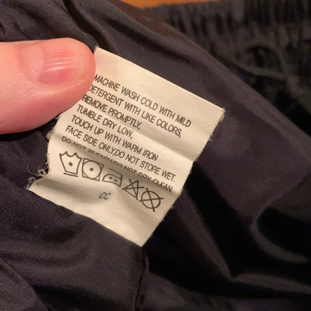 Columbia M heavy woven black ripstop nylon wind rain pants elastic drawstring